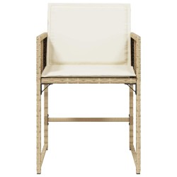 Chaises de jardin avec coussins lot de 4 beige résine tressée 557270557270
