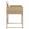 Chaises de jardin avec coussins lot de 4 beige résine tressée 557270557270