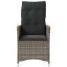 Chaise inclinable de jardin avec coussins gris résine tressée 557271557271