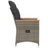 Chaise inclinable de jardin avec coussins gris résine tressée 557271557271