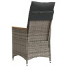 Chaise inclinable de jardin avec coussins gris résine tressée 557271557271