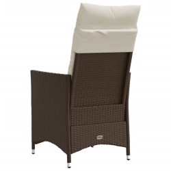 Chaises inclinables de jardin lot de 2 et coussins marron rotin 557272557272