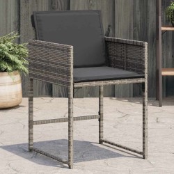 Chaises de jardin avec coussins lot de 4 gris résine tressée 557274557274