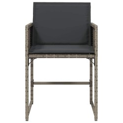 Chaises de jardin avec coussins lot de 4 gris résine tressée 557274557274
