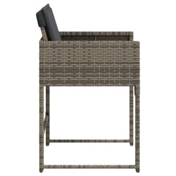 Chaises de jardin avec coussins lot de 4 gris résine tressée 557274557274