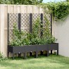 Jardinière avec treillis noir 160x40x142 cm PP 557275557275