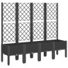 Jardinière avec treillis noir 160x40x142 cm PP 557275557275