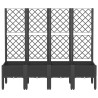 Jardinière avec treillis noir 160x40x142 cm PP 557275557275