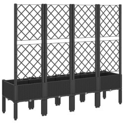 Jardinière avec treillis noir 160x40x142 cm PP 557275557275