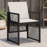 Chaises de jardin lot de 4 avec coussins noir résine tressée 557276557276