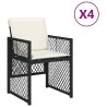 Chaises de jardin lot de 4 avec coussins noir résine tressée 557276557276