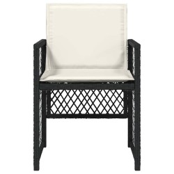 Chaises de jardin lot de 4 avec coussins noir résine tressée 557276557276