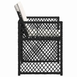 Chaises de jardin lot de 4 avec coussins noir résine tressée 557276557276