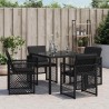Chaises de jardin lot de 4 avec coussins noir résine tressée 557281557281