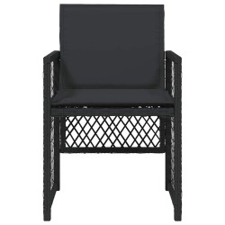 Chaises de jardin lot de 4 avec coussins noir résine tressée 557281557281