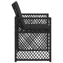 Chaises de jardin lot de 4 avec coussins noir résine tressée 557281557281