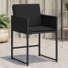 Chaises de jardin lot de 4 avec coussins noir résine tressée 557282557282