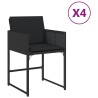 Chaises de jardin lot de 4 avec coussins noir résine tressée 557282557282