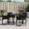 Chaises de jardin lot de 4 avec coussins noir résine tressée 557282557282