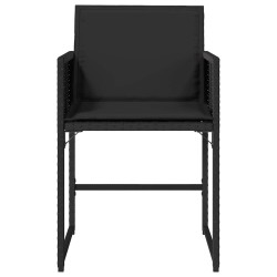 Chaises de jardin lot de 4 avec coussins noir résine tressée 557282557282