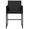 Chaises de jardin lot de 4 avec coussins noir résine tressée 557282557282