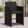 Chaises de jardin lot de 4 avec coussins noir résine tressée 557283557283