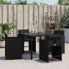 Chaises de jardin lot de 4 avec coussins noir résine tressée 557283557283