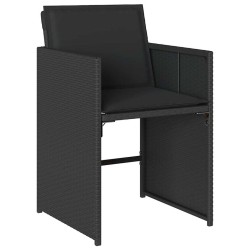 Chaises de jardin lot de 4 avec coussins noir résine tressée 557283557283