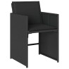 Chaises de jardin lot de 4 avec coussins noir résine tressée 557283557283