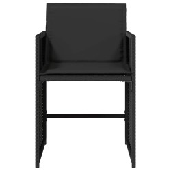 Chaises de jardin lot de 4 avec coussins noir résine tressée 557283557283