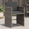 Chaises de jardin avec coussins lot de 4 gris résine tressée 557284557284