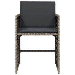Chaises de jardin avec coussins lot de 4 gris résine tressée 557284557284