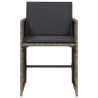 Chaises de jardin avec coussins lot de 4 gris résine tressée 557284557284