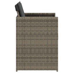 Chaises de jardin avec coussins lot de 4 gris résine tressée 557284557284