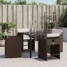 Chaises de jardin avec coussins lot de 4 marron résine tressée 557285557285