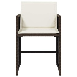 Chaises de jardin avec coussins lot de 4 marron résine tressée 557285557285