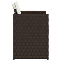 Chaises de jardin avec coussins lot de 4 marron résine tressée 557285557285