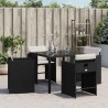 Chaises de jardin lot de 4 avec coussins noir résine tressée 557286557286