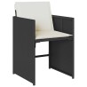 Chaises de jardin lot de 4 avec coussins noir résine tressée 557286557286
