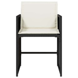 Chaises de jardin lot de 4 avec coussins noir résine tressée 557286557286