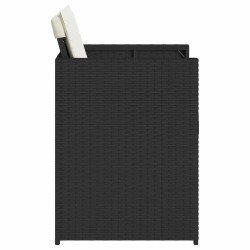 Chaises de jardin lot de 4 avec coussins noir résine tressée 557286557286