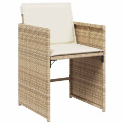 Chaises de jardin avec coussins lot de 4 beige résine tressée 557287557287