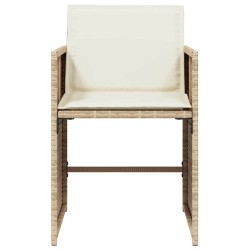 Chaises de jardin avec coussins lot de 4 beige résine tressée 557287557287