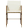 Chaises de jardin avec coussins lot de 4 beige résine tressée 557287557287