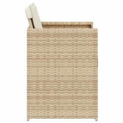 Chaises de jardin avec coussins lot de 4 beige résine tressée 557287557287