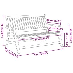 Banc Relax Marron Bois d'Acacia Massif 557294557294