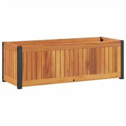 Jardinière 80x30x27,5 cm bois massif d'acacia et acier 557296557296