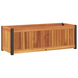 Jardinière 80x30x27,5 cm bois massif d'acacia et acier 557296557296