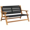 Mobilier de jardin Noir 122 x 78 x 73 cm Bois d'Acacia Massif 557301557301
