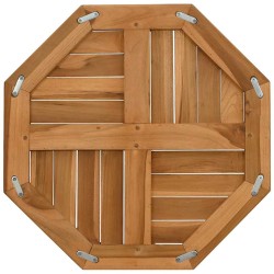 Dessus de table 50x50x2,5 cm octogonal bois de teck massif 557304557304